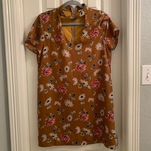 Mustard Floral Dress